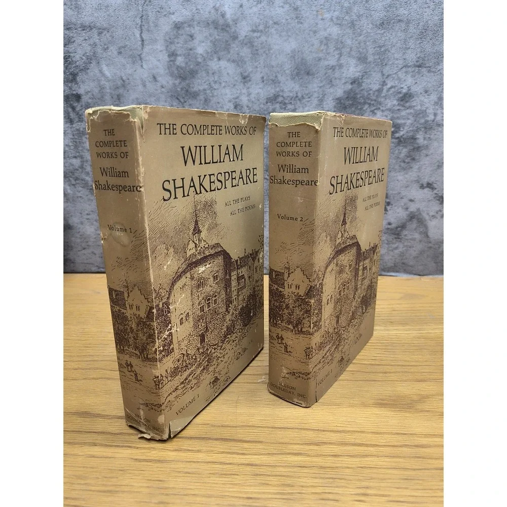 The Complete Works Of William  Shakespeare Two Volumes Hardcover Dustjackets Inc